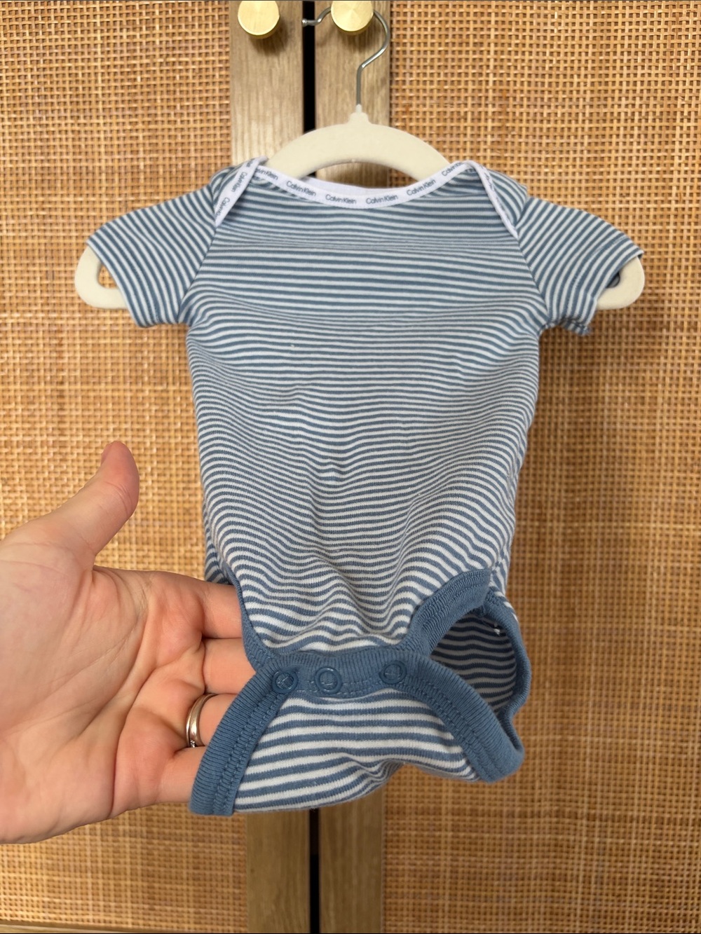 2/$5 Calvin Klein Organic Cotton Baby One-Piece 0-3mo